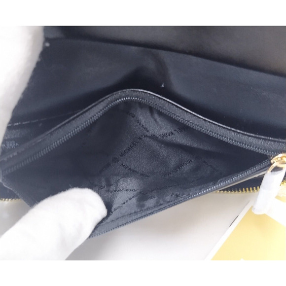 Michael Kors Jet Set Travel Black Pebbled Leather Zip Around Wallet - NWT $258 - Picture 14 of 16